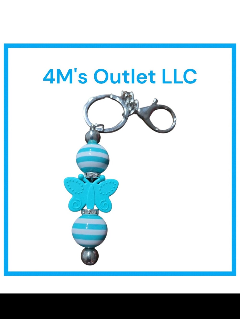Turquoise Butterfly Bead Key Chain